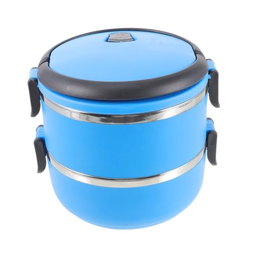 HOLIDYOYO Auslaufsicherer Doppelwandiger Hundenapf mit Griff Tragbarer Reisenapf für Hunde und Katzen Wassernapf Futterbehälter für Outdoor und Unterwegs Blau von HOLIDYOYO