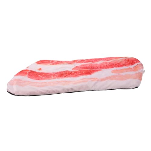 HOLIDYOYO Dickes Rutschfestes Haustier Schlafmatte mit Bacon Muster Weiche Warme Hundematte und Katzenbett für Kleine Hunde und Katzen Vielseitig Verwendbar für Sofa und Bett für Herbst und von HOLIDYOYO