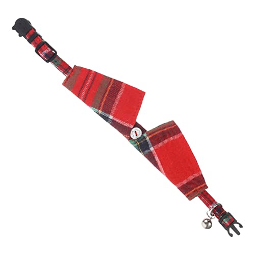 HOLIDYOYO Einstellbarer Katzenkragen Mit Glocke Und Niedlichem Fliegenmuster Für Katzen Sicherheitsverschluss Stylisches Design Für Innenkatzen Weihnachtsrot von HOLIDYOYO