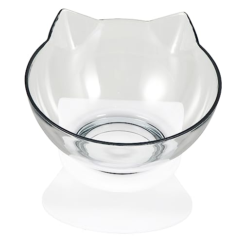 HOLIDYOYO Erhöhte Futterschale Für Katzen Und Kleine Gekippte Haustierversorgung Für Bequemes Füttern Und rutschfest Transparent Für Trockenfutter Und Wasser von HOLIDYOYO