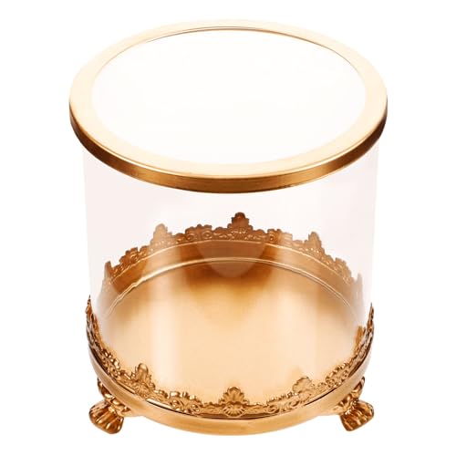 HOLIDYOYO Glas-Display-Cloche-Kuppel mit Goldenem Boden Kleine Glasflaschen Cloche-Glocke Klares Cloche- -Display Rundes Terrarium für Blumen Süßigkeiten Kekse Feengarten von HOLIDYOYO