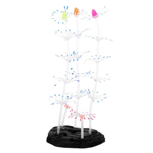 HOLIDYOYO Glühende Künstliche Aquarium Deko Fluoreszierende Landschaftsdekoration Korallenskulptur für Fischbecken und Aquarien Blau von HOLIDYOYO