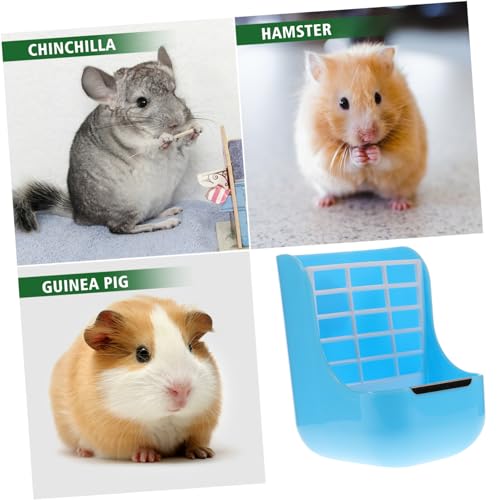 HOLIDYOYO Hängender Kaninchenfutterhalter Kunststoff Futterspender Futterstation für Meerschweinchen und Chinchillas Sicheres Futterregal mit Lochdesign Vielseitig Einsetzbar Blau von HOLIDYOYO