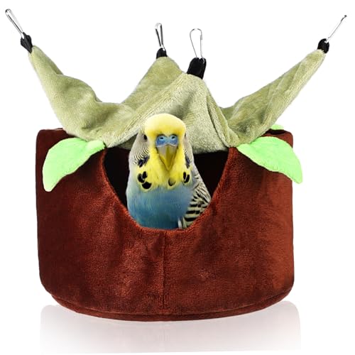 HOLIDYOYO Hängendes Vogelbett Für Kleine Haustiere Komfortable Vogelhängematte Für Papageien Nymphensittiche Hamster Langlebiges Design Mit Sicherer Unterlage Einfache Installation von HOLIDYOYO