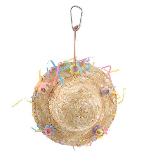 HOLIDYOYO Hängendes Vogelkauspielzeug Für Papageien Und Sittiche Großes Geflochtenes Aus Papierstroh Für Käfige Zur Beschäftigung Und Kauen Wellensittiche von HOLIDYOYO