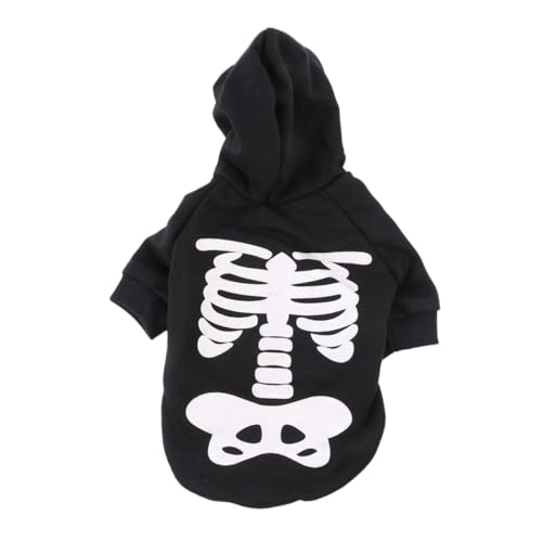 HOLIDYOYO Halloween Kostüm für Kleine Hunde und Katzen Leuchtendes Skelett Design Atmungsaktive Langlebige Haustierkleidung mit Totenkopf Muster für Party Parade und Alltag Xs von HOLIDYOYO