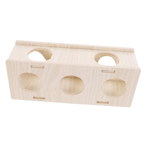 HOLIDYOYO Hamster Holz Versteck Tunnelspielzeug Mehrkammeriges Häuschen für Hamster und Meerschweinchen Robustes Kauspielzeug zur Beschäftigung und Bewegung Installieren und Langlebig von HOLIDYOYO