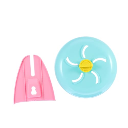 HOLIDYOYO Hamster Laufrad Kunststoff Geräuschloses Trainingsrad Mittelstange für Kleintiere Fitnessspielzeug gegen Langeweile Geeignet für Hamster und Rennmäuse Zufällige Zufällige Farbe von HOLIDYOYO