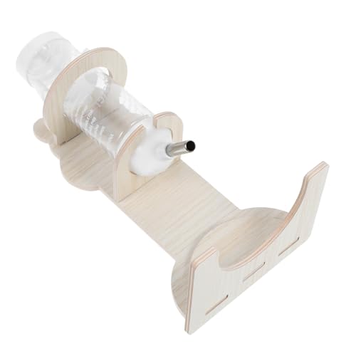 HOLIDYOYO Hamster Trinkflasche mit Ständer aus Holz Kleintier Wasserspender Robust und Auslaufsicher für Hamster Igel Chinchilla und Andere Kleine Haustiere von HOLIDYOYO