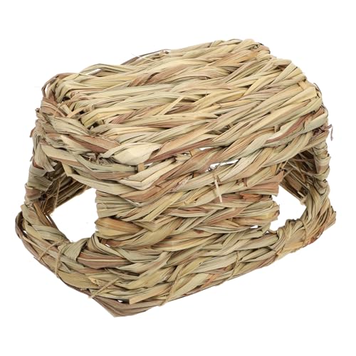 HOLIDYOYO Hamster Versteck aus Handgefertigtem Gras Multifunktionales Nest und Geeignet für Kleine Haustiere Wie Hamster Meerschweinchen und Mäuse Natürlicher Tunnel Rückzugsort für Käfig von HOLIDYOYO