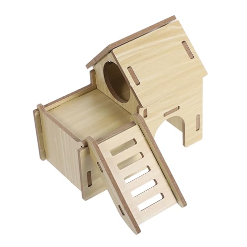 HOLIDYOYO Hamsterhaus aus Holz Platzsparendes Kleintierversteck Stabiles Hamsterlebensraum Zubehör Dekoratives Holzhaus für Kleine Haustiere Wie Hamster Chinchilla Rennmäuse Einfache von HOLIDYOYO