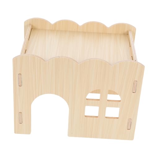 HOLIDYOYO Hamsterkabine Hamster Rastendes Kleines Tier Hideaway Holz Gerbil Kleines Haustier Hohlfenster Kleines Tier Versteck von HOLIDYOYO