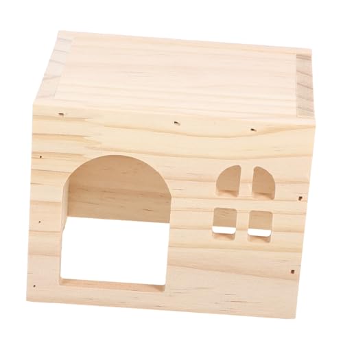 HOLIDYOYO Holz Kleintier Haus Für Hamster Versteck Spielplatz Ruheraum Aus Naturmaterial Sicher Für Kleintier Zuhause von HOLIDYOYO