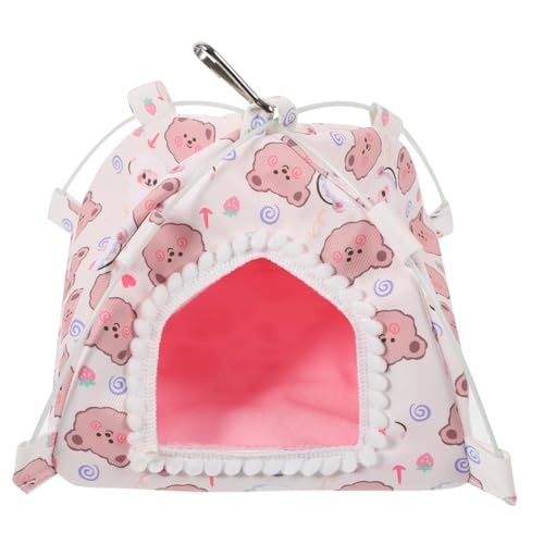 HOLIDYOYO Hamsterzeltnest Nagetier Bett Rennmaus Meerschweinchen Versteck Frettchen Meerschweinchen Höhle Drinnen Verschachtelung Tunnel Vlies Versteck Für Meerschweinchen Klein Rosa Flanell von HOLIDYOYO