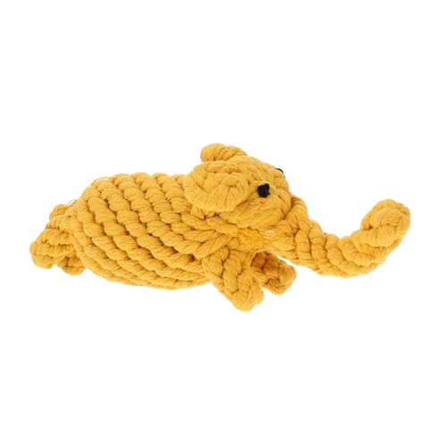 HOLIDYOYO Handgefertigtes Kauspielzeug für Hunde Elefantenform aus Baumwollseil Leichtes Zahnreinigendes Pet Molar Toy Sicher und Beißfest für Kleine bis Mittlere Hunde Unterstützt Gesunde von HOLIDYOYO