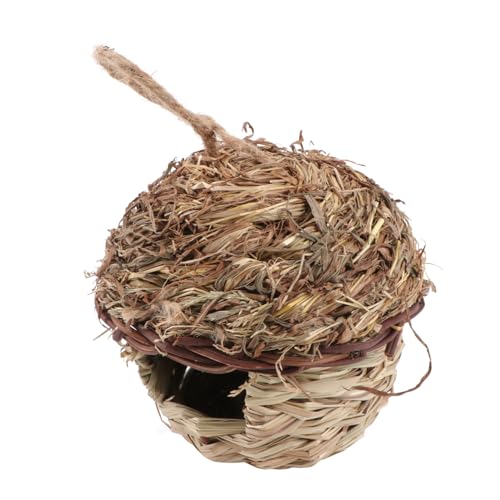HOLIDYOYO Handgewebtes Vogelnest aus Strapazierfähigem Stroh Atmungsaktives Vogelhaus für Draußen Kreatives Robustes Nest mit Aufhängung als Vogelschutz und Gartendekoration HOLIDYOYO Handgewebtes Vogelnest aus Strapazierfähigem Stroh Atmungsaktives Vogelhaus für Draußen Kreatives Robustes Nest mit Aufhängung als Vogelschutz und Gartendekoration von HOLIDYOYO