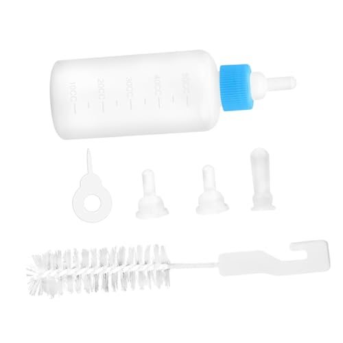 HOLIDYOYO Haustier-Flaschen-Set, Welpen-stillflasche, Neugeborene Haustier-futterflasche Mit Klarer, Reinigungsbürste, Schnuller Für Neugeborene Kleintiere, Kätzchen, Welpen von HOLIDYOYO