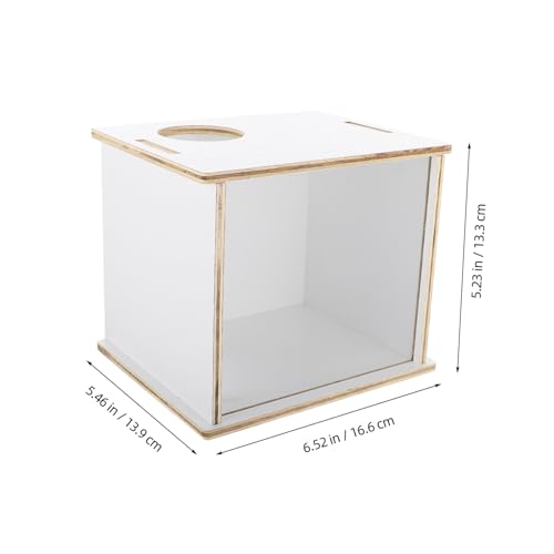 HOLIDYOYO Haustier Sandbad Box mit Multi Funktion für Hamster Chinchilla und Kleintiere Kleines Transparentes Holzbad mit Glatten Kanten als Sandbad und Toilette für Nagetiere von HOLIDYOYO
