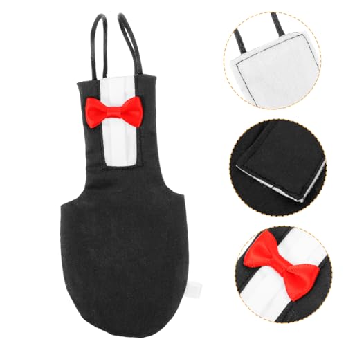 HOLIDYOYO Haustier-Vogel-Kleidung flattern Papageienkäfig Hühnerwindel Vogelfutter Vogelwindeln für Nymphensittiche Sittiche Windel Vogelkostüm-Accessoire Fluganzug Baumwolle Black von HOLIDYOYO