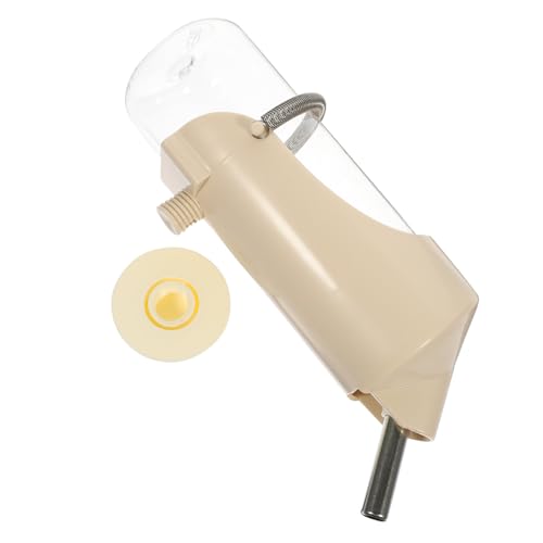 HOLIDYOYO Haustier Wasserspender Flasche Hängend für Kaninchen Meerschweinchen Hamster Katzen Hunde Sauberes Frischwasser Einfach zu Befüllen und Reinigen Beige von HOLIDYOYO