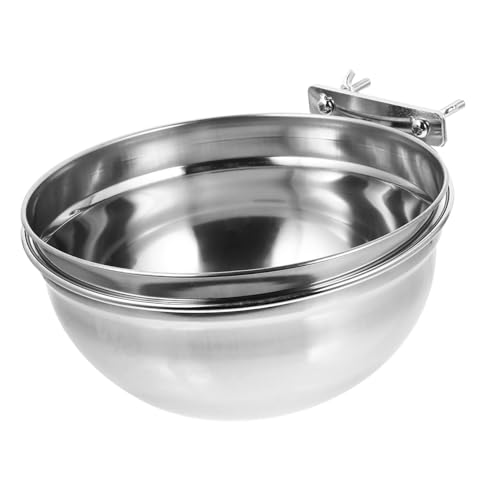 HOLIDYOYO Haustiernapf aus Edelstahl Schüsseln Trinken Hundefutterschale Träger Taube pet Water Bowl Wassernapf für Haustiere Kiste Futternapf Wasserspender für Hunde Rostfreier Stahl Silver von HOLIDYOYO