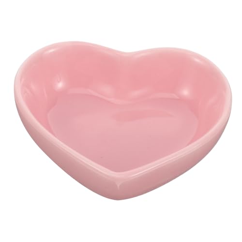 HOLIDYOYO Herzförmiger Keramik Hamster Napf Futterschale rutschfest Design für Kleintiere Meerschweinchen Mäuse und Rennmäuse Geeignet Rosa von HOLIDYOYO