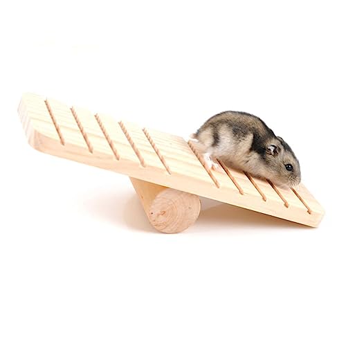 HOLIDYOYO Holz Wippe für Hamster Meerschweinchen Mäuse Kauspielzeug für Kleintiere für Käfigdekoration und Spielplatz Pflegeleicht und Langlebig von HOLIDYOYO