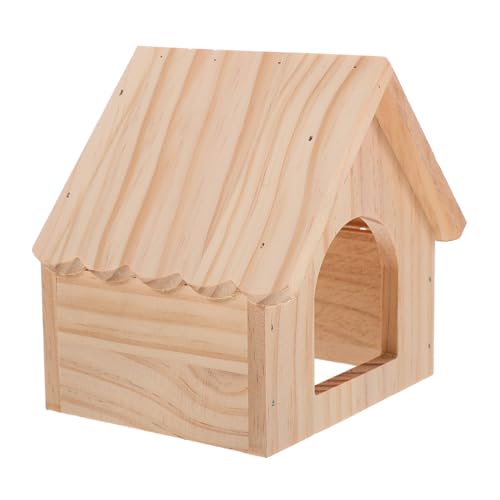 HOLIDYOYO Holzversteck für Meerschweinchen Kleintierhaus aus Naturholz Robust und Sicher für Hamster Zwerghamster und Ähnliche Haustiere Gemütliche Umgebung und Trainieren von HOLIDYOYO