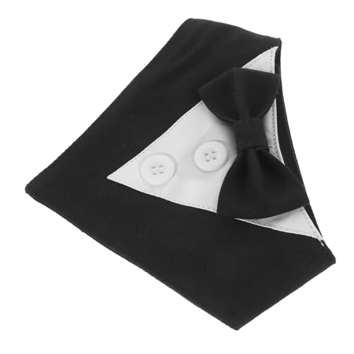 HOLIDYOYO Hundehalsband mit Fliege Schwarzer Hundeschal für Welpen Kühl Halstücher Waschbare Hundekleidung für Hochzeiten Festliche Haustier Bandanas Xs von HOLIDYOYO