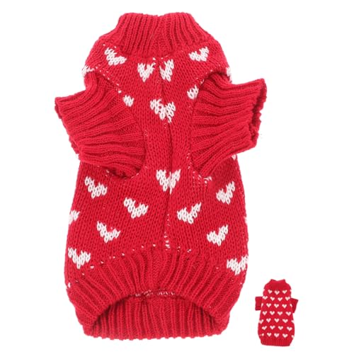 HOLIDYOYO Hundepullover für Kleine Hunde Atmungsaktiver Rollkragen mit Herzmuster Weicher Strickpullover Wärmer Hundemantel für Winter Haustierkleidung für Alltag und Party HOLIDYOYO Hundepullover für Kleine Hunde Atmungsaktiver Rollkragen mit Herzmuster Weicher Strickpullover Wärmer Hundemantel für Winter Haustierkleidung für Alltag und Party von HOLIDYOYO