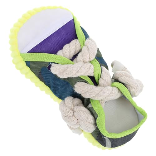 HOLIDYOYO Interaktives Hundespielzeug Schuhe mit Quietschfunktion Canvas Slipper Form Robustes Kauspielzeug für Kleine und Mittlere Hunde Stresslindernd Tragbar für Drinnen und Draußen von HOLIDYOYO