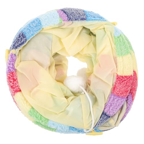 HOLIDYOYO Katzentunnel Spieltunnel für Katzen Faltbar Robust mit Buntem Regenbogenmuster Interaktives Kriechtunnel zur Beschäftigung und Bewegung von Wohnungskatzen und Kätzchen von HOLIDYOYO