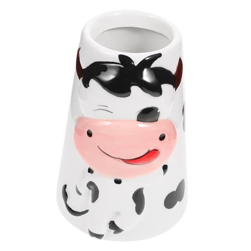 HOLIDYOYO Keramik Wasserflaschenhalter für Hamster und Kleine Haustiere Stabiles Design mit Beschwerter Basis rutschfest Dekorativer Kuh Muster Ständer Leicht zu Reinigen und Bruchsicher von HOLIDYOYO