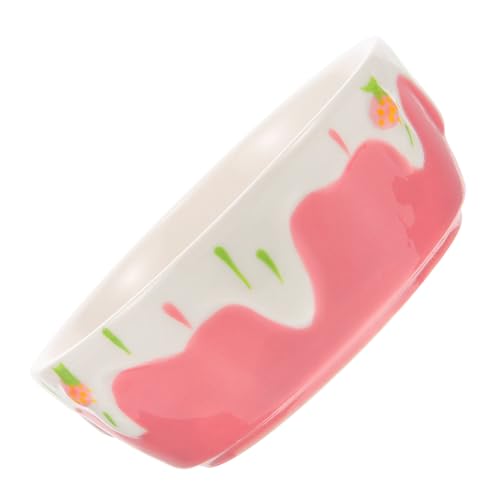 HOLIDYOYO Keramikschale Container Hundenapf Spaniel Schweine Futterspender Futtertrog für Hamster Kleintier Futterbehälter Hamsterschale aus Keramik Futternapf für Ratten Hamsterwasser Rosa von HOLIDYOYO