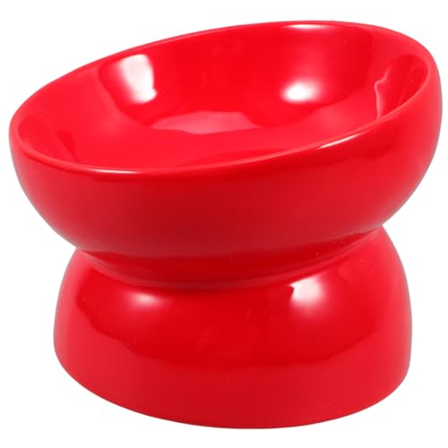 HOLIDYOYO Keramischer Haustiernäpfe Mit Erhöhtem Design Schrämer Öffnung Für Andere Haustiere S Rot Aus Umweltfreundlichem Material Und Reisefreundlich von HOLIDYOYO