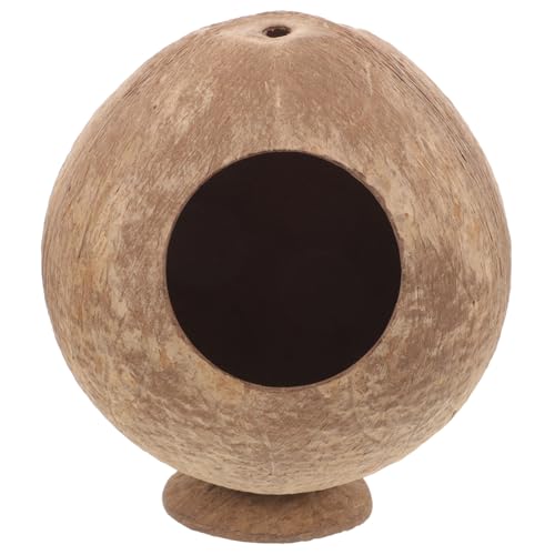 HOLIDYOYO Kleines Kokosnuss Versteck Für Hamster Ratten Und Kleine Haustiere Aus Natürlichem Material Beißfest Käfigzubehör Für Spielräume von HOLIDYOYO