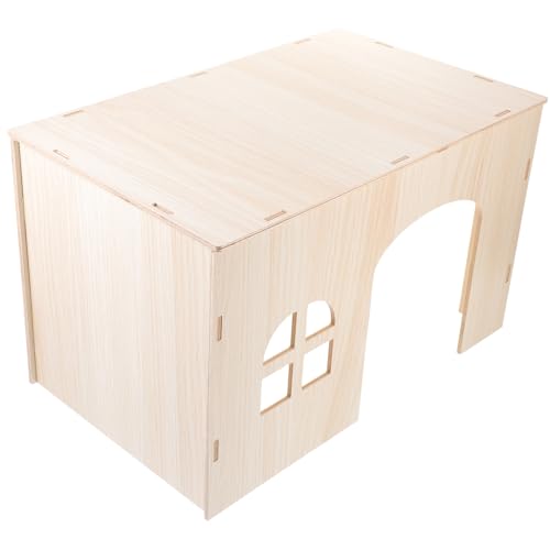 HOLIDYOYO Kleintier Holzhaus für Meerschweinchen und Hamster Multifunktionales Versteck und Schlafplatz Langlebiges Nagerhaus mit Sicherer Verarbeitung für Chinchillas und Kleine Nager von HOLIDYOYO