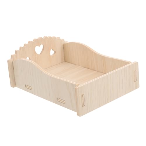 HOLIDYOYO Kleintier holzschlafbett aus Massivem Naturholz Stabile Plattform für Meerschweinchen Hamster Zwergkaninchen und Kleine Haustiere rutschfest und Kippsicher Komfortabler Ruheplatz von HOLIDYOYO