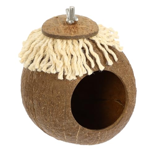 HOLIDYOYO Kokosnuss Brutnest Für Vögel Natürliches Vogelhaus Aus Kokosnussschalen Hängendes Nistkäfig Für Käfige Brutnest Für Unzertrennliche von HOLIDYOYO