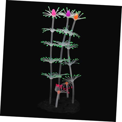 HOLIDYOYO Künstliche Korallen Dekoration für Aquarium Fluoreszierende Fischbecken Ornamente aus Langlebigem und Sicherer Versteckplatz für Fische Grün von HOLIDYOYO