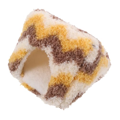 HOLIDYOYO Kuscheliges Hamsterbett aus Korallenfleece Warmes für Kleine Haustiere Sanftes Winterversteck für Hamster Eichhörnchen und Kleine Nager Schlafhaus Gelb von HOLIDYOYO