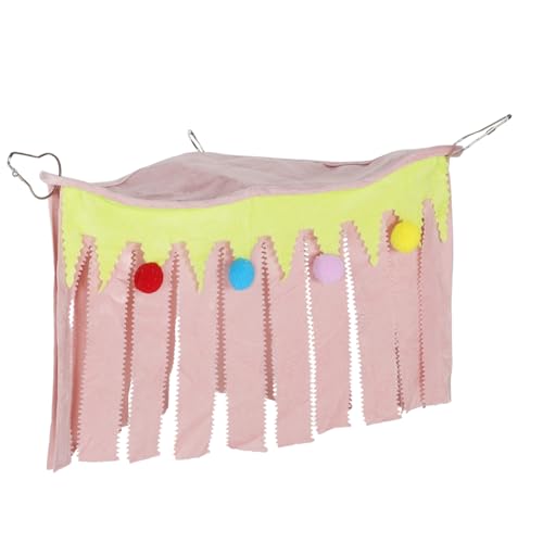HOLIDYOYO Kuscheltent für Kleine Abnehmbares Hamsterversteck mit Hängematte und Eleganten Fransen als Rückzugsort für Meerschweinchen Reinigen von HOLIDYOYO