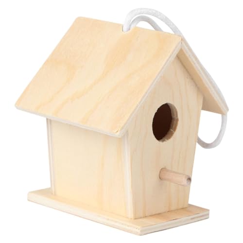 HOLIDYOYO Mini DIY Holz Vogelhaus mit Juteseil Kreatives Naturholz für Aufhängen im Garten Fantasie und Vorstellungskraft HOLIDYOYO Mini DIY Holz Vogelhaus mit Juteseil Kreatives Naturholz für Aufhängen im Garten Fantasie und Vorstellungskraft von HOLIDYOYO