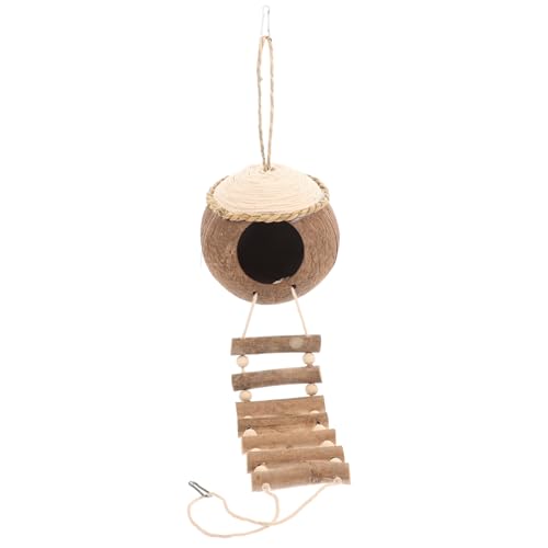 HOLIDYOYO Natürliches Kokosnuss vogelnest mit Holzleiter Hängendes Coir Wellensittiche Kanarienvögel und Kleine Käfigvögel Dekoratives Schlaf Ruhehaus Geeignet für Papageien und Kleintiere HOLIDYOYO Natürliches Kokosnuss vogelnest mit Holzleiter Hängendes Coir Wellensittiche Kanarienvögel und Kleine Käfigvögel Dekoratives Schlaf Ruhehaus Geeignet für Papageien und Kleintiere von HOLIDYOYO