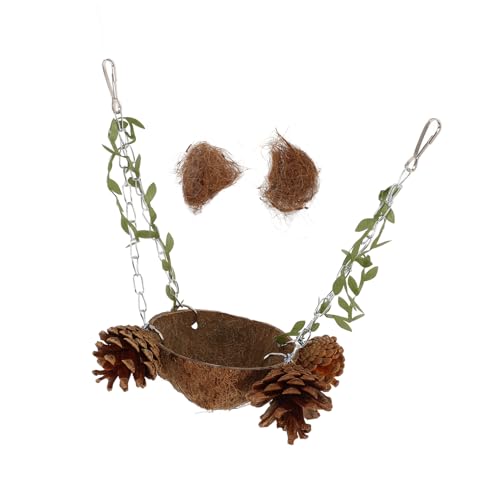 HOLIDYOYO Naturnahes Papageien Vogelnest aus Kokosnussschale Hängendes Ruhe und Schaukelspielzeug für Wellensittiche Nymphensittiche und Kleine Vögel Buntes Zubehör für Innen und HOLIDYOYO Naturnahes Papageien Vogelnest aus Kokosnussschale Hängendes Ruhe und Schaukelspielzeug für Wellensittiche Nymphensittiche und Kleine Vögel Buntes Zubehör für Innen und von HOLIDYOYO