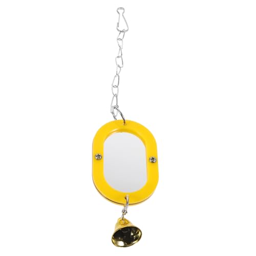 HOLIDYOYO Papagei Spiegel mit Glocke Langlebiger Vogelkäfig Hänge Spiegel Bunte Wellensittich Spiegelspielzeug für Klettern und Entspannung Vogel Zubehör für Papageien und Sittiche von HOLIDYOYO