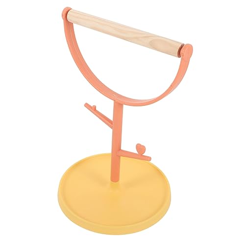 HOLIDYOYO Papageien-Bodenständer Desktop Bird Barch Stand Vogelsittiche Haustier Barsch vogelkäfig zubehör vogelzubehör für käfig Bird Toys Vogel Stehen Vogelständer Plastik Orange von HOLIDYOYO