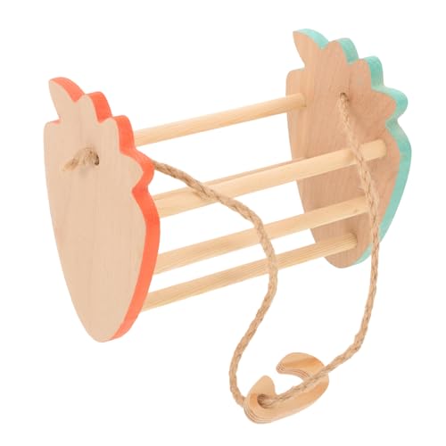 HOLIDYOYO Papagei Vogel Spielzeug Sittich Schaukel Holz Vogelkäfig Zubehör Hängend Schaukeln Klettern Kaufen Trainieren Spielplatz Balance von HOLIDYOYO