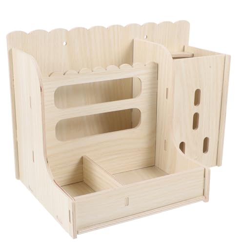 HOLIDYOYO Praktischer Heuhalter Aus Holz Für Meerschweinchen Multifunktionale Futterstation Für Käfige Zu Reinigen Für Tägliches Füttern von HOLIDYOYO