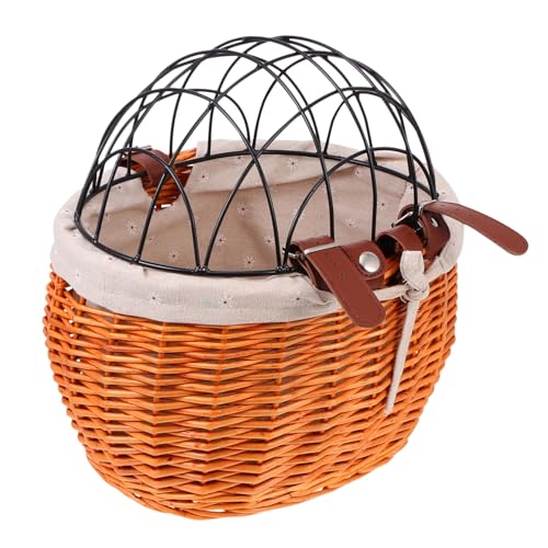 HOLIDYOYO Rattan Fahrradkorb mit Abnehmbarem Metall Deckel Großer Kapazität Handgewebt Stabiler Lenkerkorb für Hunde und Katzen Praktische Aufbewahrung für Outdoor fahrten Zufällige Farbe HOLIDYOYO Rattan Fahrradkorb mit Abnehmbarem Metall Deckel Großer Kapazität Handgewebt Stabiler Lenkerkorb für Hunde und Katzen Praktische Aufbewahrung für Outdoor fahrten Zufällige Farbe von HOLIDYOYO